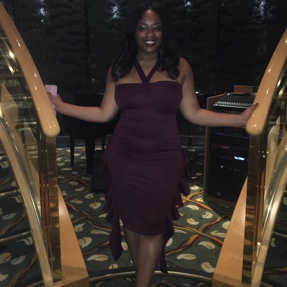 Ruffle Side Midi Dress